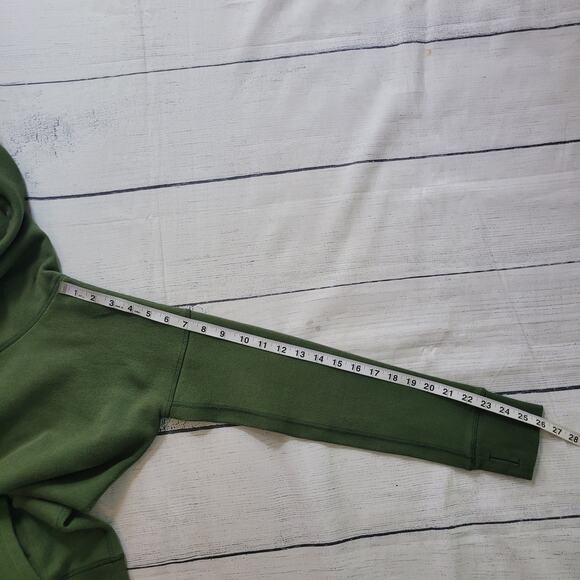 Zyia Active Size S Oh So Soft Olive Hoodie Cowl Neck Kangaroo Pocket Comfy Cozy - Picture 9 of 12